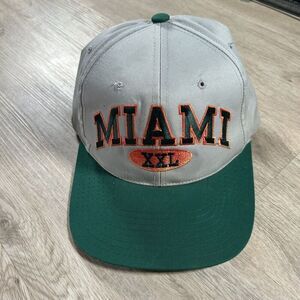 Vintage Miami Hurricanes Hat Snapback‎ College Annco Gray Green Cap